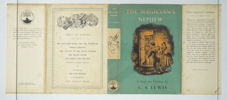 Lewis C.S - The Magician's Nephew, 1st edition, 8vo, illustrated by Pauline Baynes, original cloth, in unclipped d/j, The Bodley Head, London, 1955